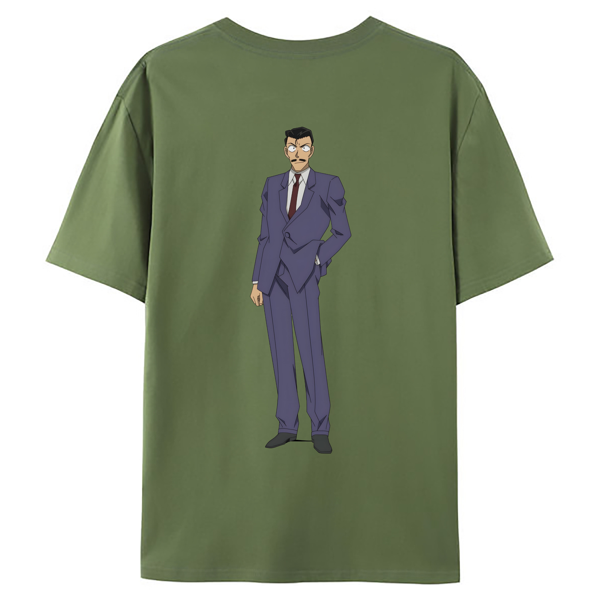 （画像用） 名探偵コナン 毛利 小五郎 もうり こごろう Detective Conan 綿100％ メンズ半袖Tシャツ（バックプリント） 通気性
